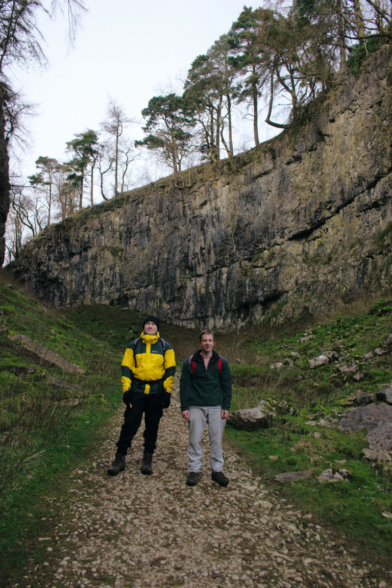 Will And Simon In Big Chasm On Way Up Ingleborough